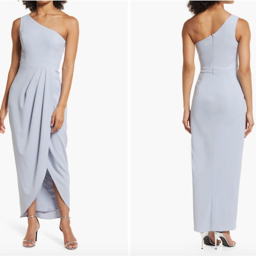 Xscape One Shoulder Scuba Midi Dress